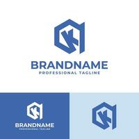 Letter AK Arrow Hexagonal Logo, suitable for any business related to Hexagonal with AK or KA initial. vector