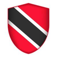 Trinidad and Tobago flag in shield shape. Vector illustration.