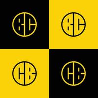 Simple BC and CB Letter Circle Logo Set, suitable for business with BC or CB initial. vector