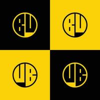 Simple BU and UB Letter Circle Logo Set, suitable for business with BU or UB initial. vector