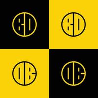 Simple BD and DB Letter Circle Logo Set, suitable for business with BD or DB initial. vector