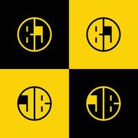 sencillo bj y jb letra circulo logo colocar, adecuado para negocio con bj o jb inicial. vector