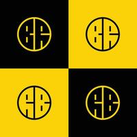 Simple BR and RB Letter Circle Logo Set, suitable for business with BR or RB initial. vector