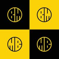 Simple BM and MB Letter Circle Logo Set, suitable for business with BM or MB initial. vector