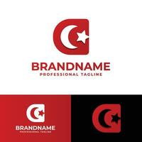 letra C islámico logo, adecuado para negocio relacionado a islam con C inicial. vector