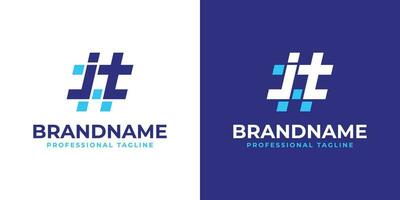 Letter JT Hashtag Logo, suitable for any business with JT or TJ initials. vector