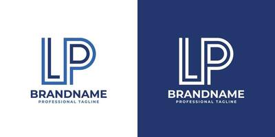 Letter LP Line Monogram Logo, suitable for business with LP or PL initials. vector
