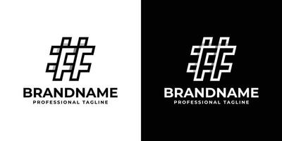 Letter FF Hashtag Logo, suitable for any business with FF initial. vector