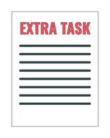 Extra task paperwork 2D linear cartoon object vector