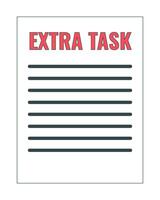 Extra task paperwork 2D linear cartoon object vector