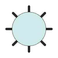 Viral contagious microorganism 2D linear cartoon object vector