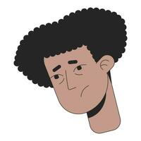 Sick hispanic young adult man 2D linear vector avatar illustration
