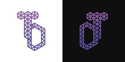 Letters DT and TD Polygon Logo Set, suitable for business related to polygon with DT and TD initials. vector