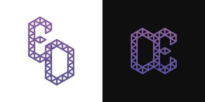 Letters DE and ED Polygon Logo Set, suitable for business related to polygon with DE and ED initials. vector