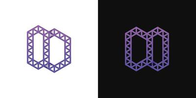 Letters DO and OD Polygon Logo Set, suitable for business related to polygon with DO and OD initials. vector