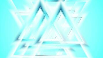 Shiny cyan blue smooth triangles tech background photo