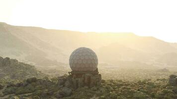 An observatory with a surveillance antenna on a picturesque hillside video