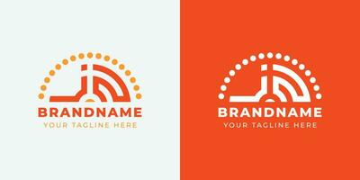 Letter JN and NJ or JZ and ZJ Sunrise  Logo Set, suitable for any business with JN, NJ, JZ, ZJ initials. vector