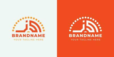 Letter JS and SJ Sunrise  Logo Set, suitable for any business with JS or SJ initials. vector