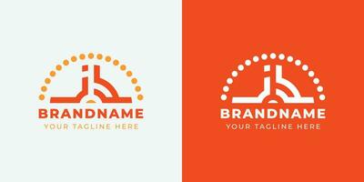 Letter JY and YJ Sunrise  Logo Set, suitable for any business with JY or YJ initials. vector