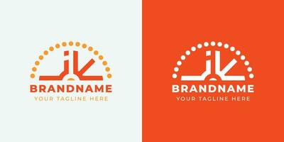 Letter JW and WJ or JE and EJ Sunrise  Logo Set, suitable for any business with JW, WJ, JE, EJ initials. vector