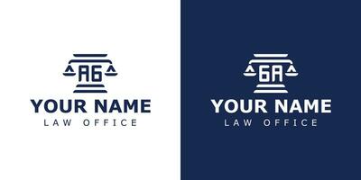 letra ag y Georgia legal logo vector