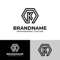 Letter K Hexagonal Logo, suitable for any business related to Hexagonal with K initial. vector