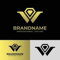 Letter W Diamond Logo, suitable for any business related to Diamond with W initial. vector