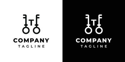 Letter T Key Logo, suitable for business related to Key with T initial. vector