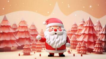 AI generated Merry Christmas, Christmas day, A Christmas tree decorated with luxurious and beautiful gifts. of Santa Claus for children to make them feel happy for a long time during the holidays. photo