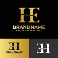 Letter HE or EH Monogram Logo, suitable for any business with HE or EH initial. vector