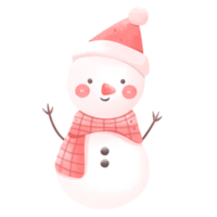 Christmas snowman cartoon watercolour clip art cute hand drawn png