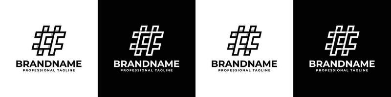 Letter CF and  FC Hashtag Logo set, suitable for any business with FC or CF initials. vector