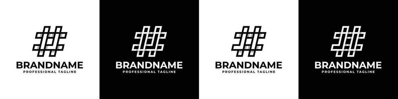 Letter IJ and JI Hashtag Logo set, suitable for any business with IJ or JI initials. vector