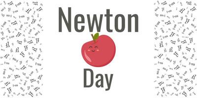 Happy Newtons day festive background with apple. vector