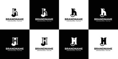 Letter HJ Monogram Logo Set, suitable for business with HJ or JH initials. vector