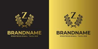 Letter Z Diamond Laurel Logo, suitable for business related to Diamond and Laurel with Z initial vector