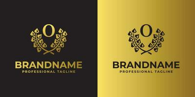 Letter O Diamond Laurel Logo, suitable for business related to Diamond and Laurel with O initial vector