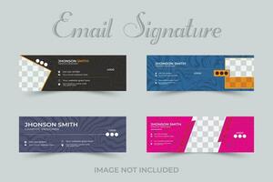 Business email signature bundle design vector