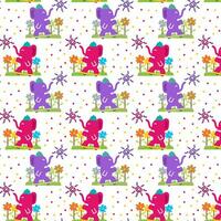Cute elephant playing skateboard Seamless pattern. for fabric, print, textile and wallpaper vector