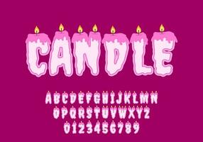 Candle modern font effect vector