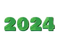 contento nuevo año 2024 resumen verde gráfico diseño vector logo símbolo ilustración