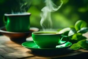 el beneficios de verde té. generado por ai foto
