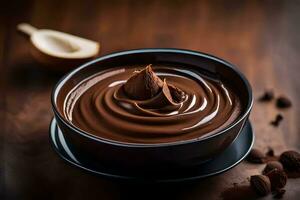 chocolate in a bowl. AI-Generated photo