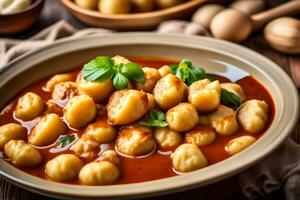 italian food recipes - how to make gnocchi. AI-Generated photo