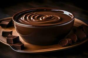 chocolate in a bowl. AI-Generated photo