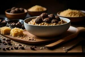 el mejor harina de avena recetas para desayuno. generado por ai foto