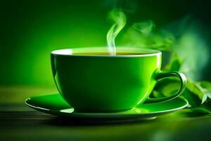 green tea, cup, cup, cup, cup, cup, cup, cup, cup,. AI-Generated photo