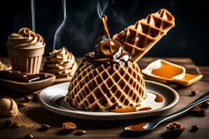 the waffle is a classic dessert, but it's not the only one that's been transformed. AI-Generated photo