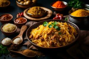 indian food in a bowl. AI-Generated photo